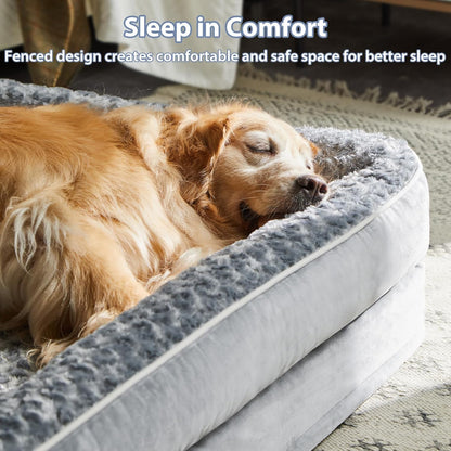 WNPETHOME Orthopedic Washable XL Dog Bed for Senior Dog Cozy Sleep | Extra Large Waterproof Big Soft Dog Couch Sofa Bed for Dogs Relax with Removable Cover Supportive Pet Bed Grey 42x30 Inch