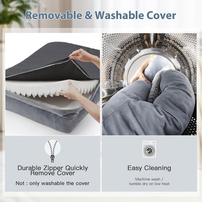 WNPETHOME XXL Extra Large Orthopedic for Senior Dog BedComfy Sleeping | Washable Waterproof Dog Couch with Removable Cover, Large Pet Sofa Bed with Bolster Sides for Relaxing Grey 45x35 Inch